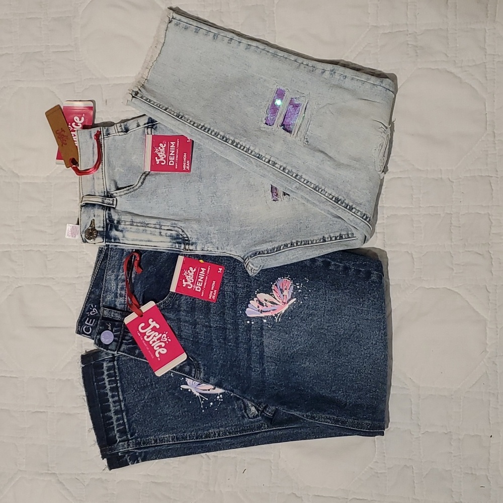 NWT 2 Justice girls size 14 jeans